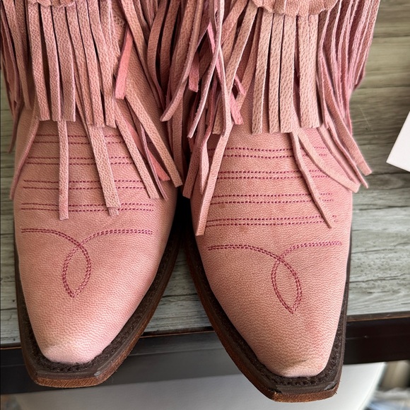 Fringed Pink Western Boots - Picture 8 of 8